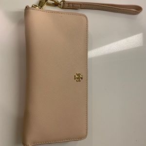 Tory Burch Pink Robinson Zip Continental Wallet